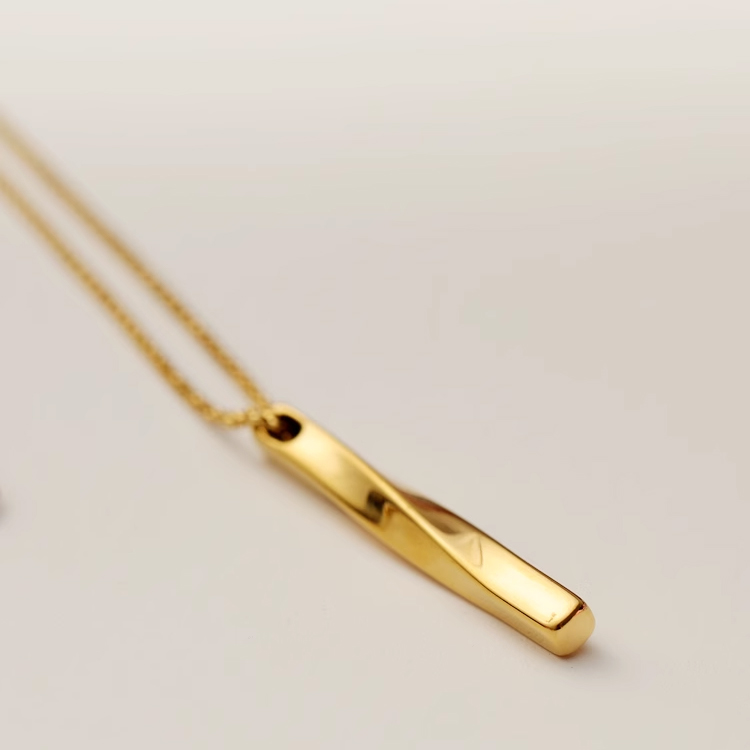 Exclusive high-end heavy industry polishing original design integrated molding S-shaped curve shape long necklace versatile sweater chain